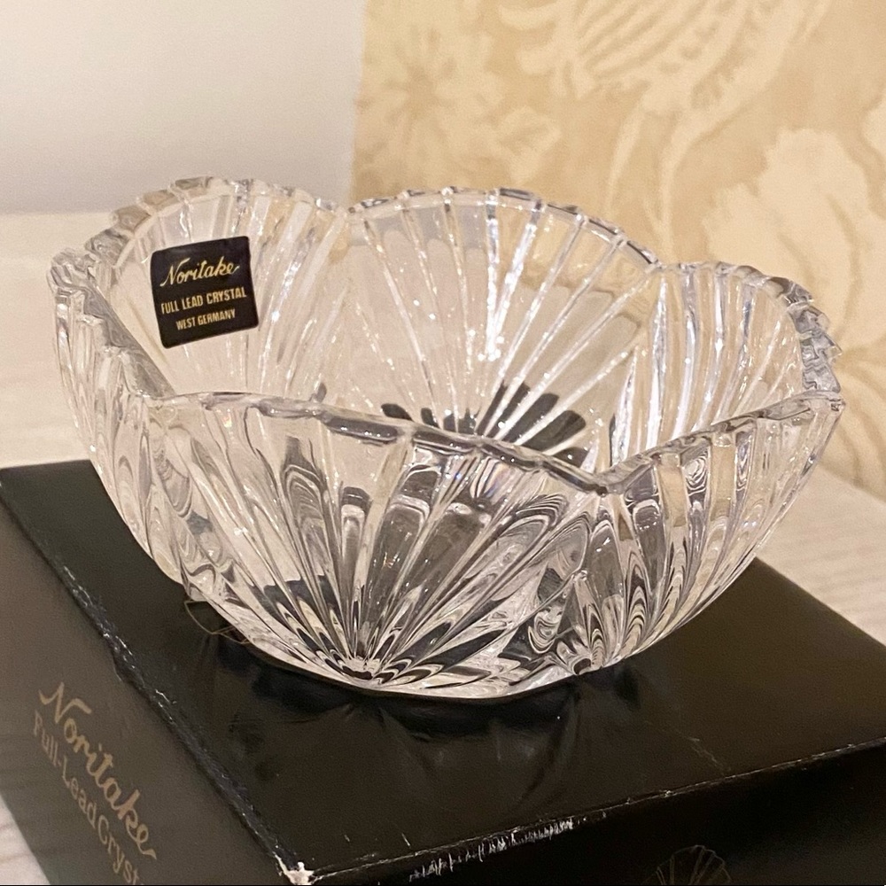 NEVER USED. VERY RARE & VINTAGE Noritake Crystal Bowl / Mint Dish. Original Box